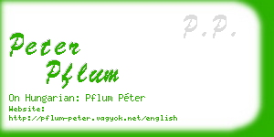 peter pflum business card