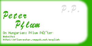 peter pflum business card